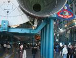 Saturn V F-1 rocket engines with Sonya (for scale)